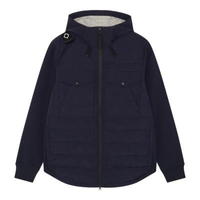 SOFTSHELL DOWN QUILT HOODED JACKET Ink Navy