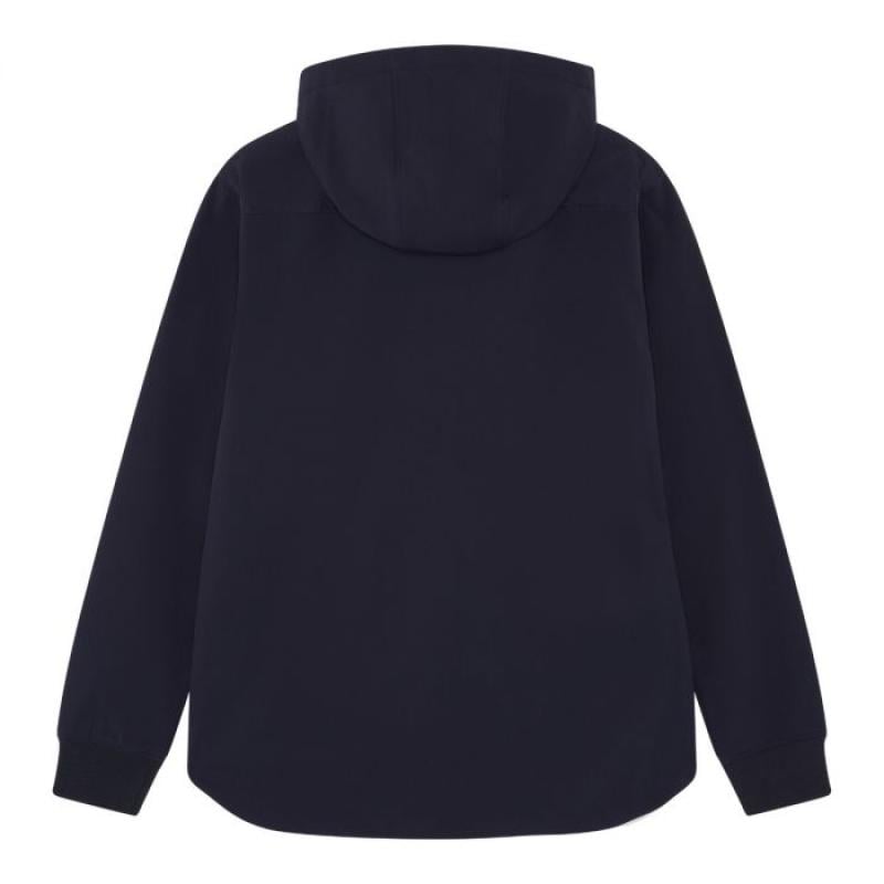 SOFTSHELL DOWN QUILT HOODED JACKET Ink Navy