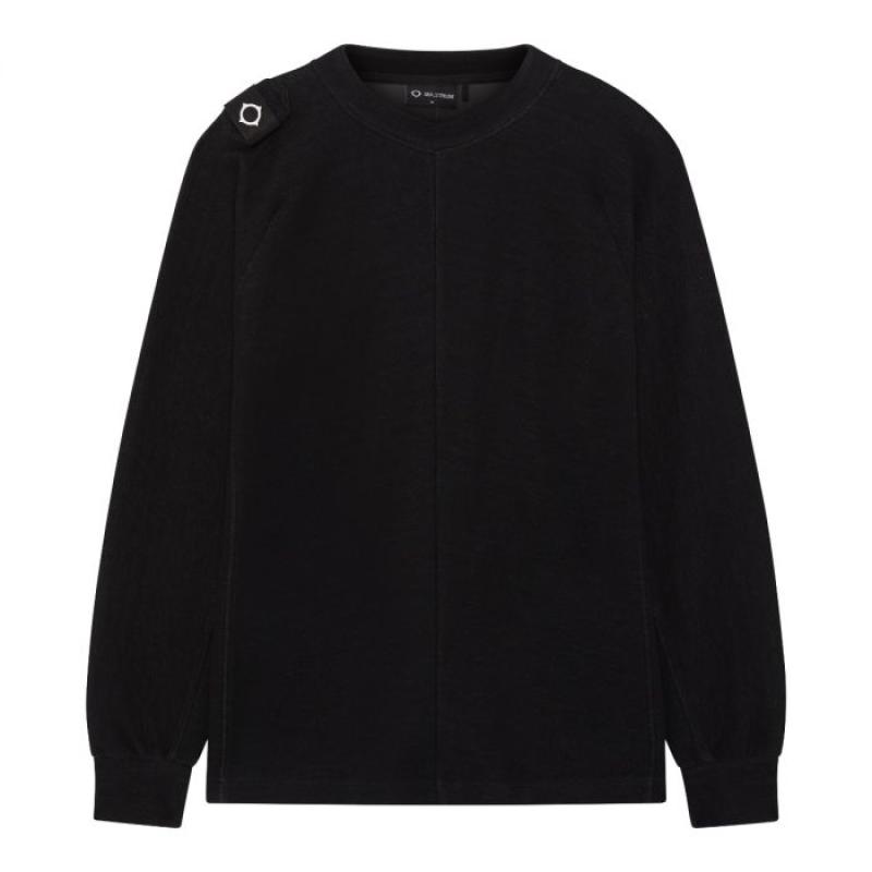 DFP PANEL SLEEVE CREW NECK Jet Black