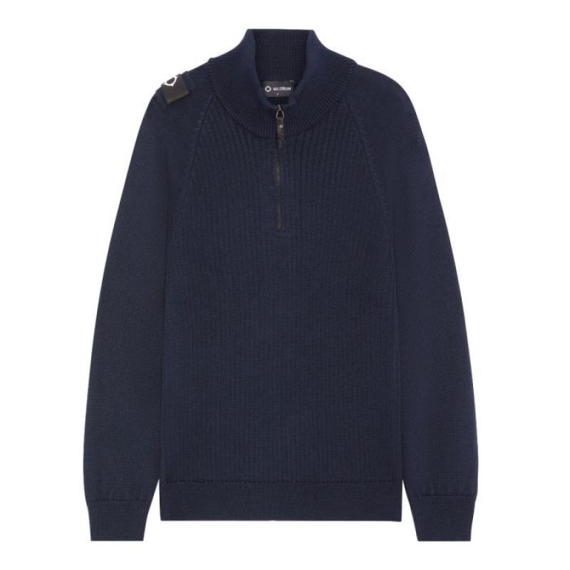 QUARTER ZIP KNIT Dark Navy