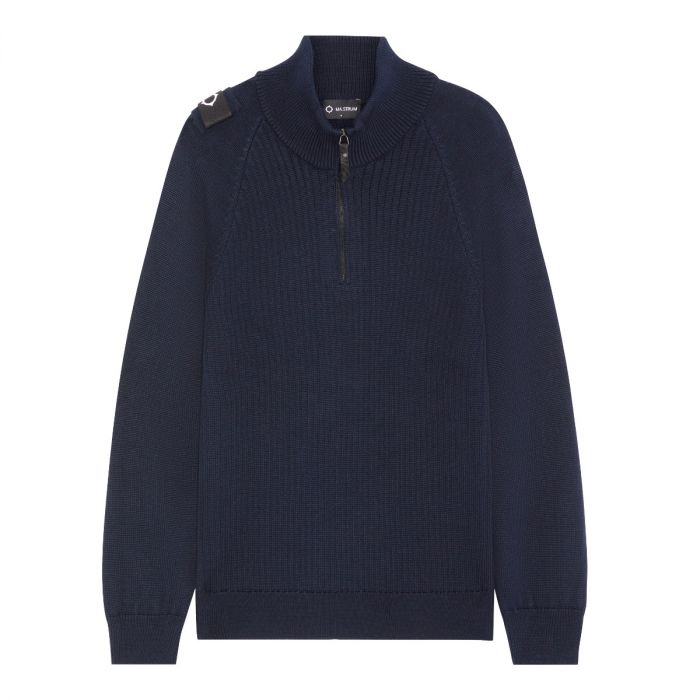 QUARTER ZIP KNIT Dark Navy