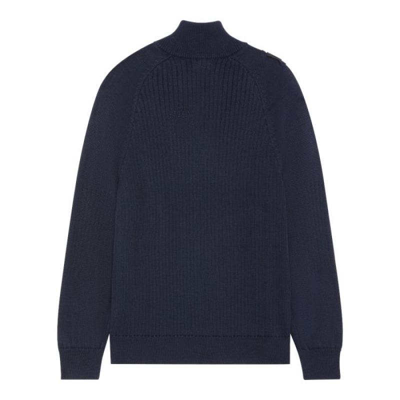 QUARTER ZIP KNIT Dark Navy