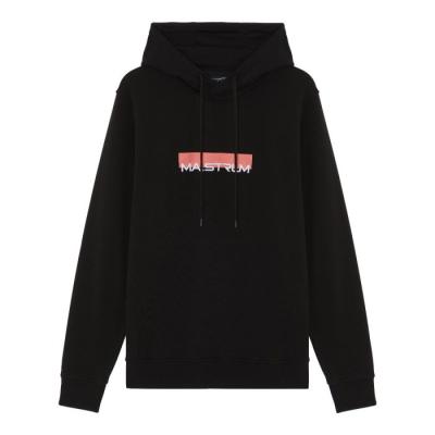 BLOCK PRINT HOODED SWEAT Jet Black / Dubarry