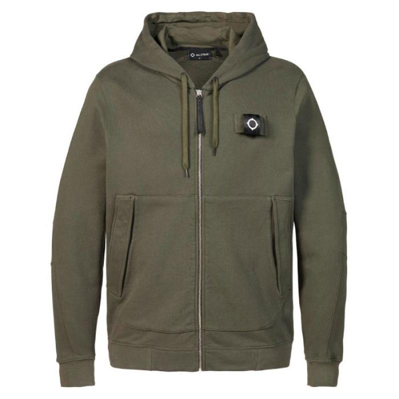 TRAINING FULL ZIP HOODY Dark Khaki Green