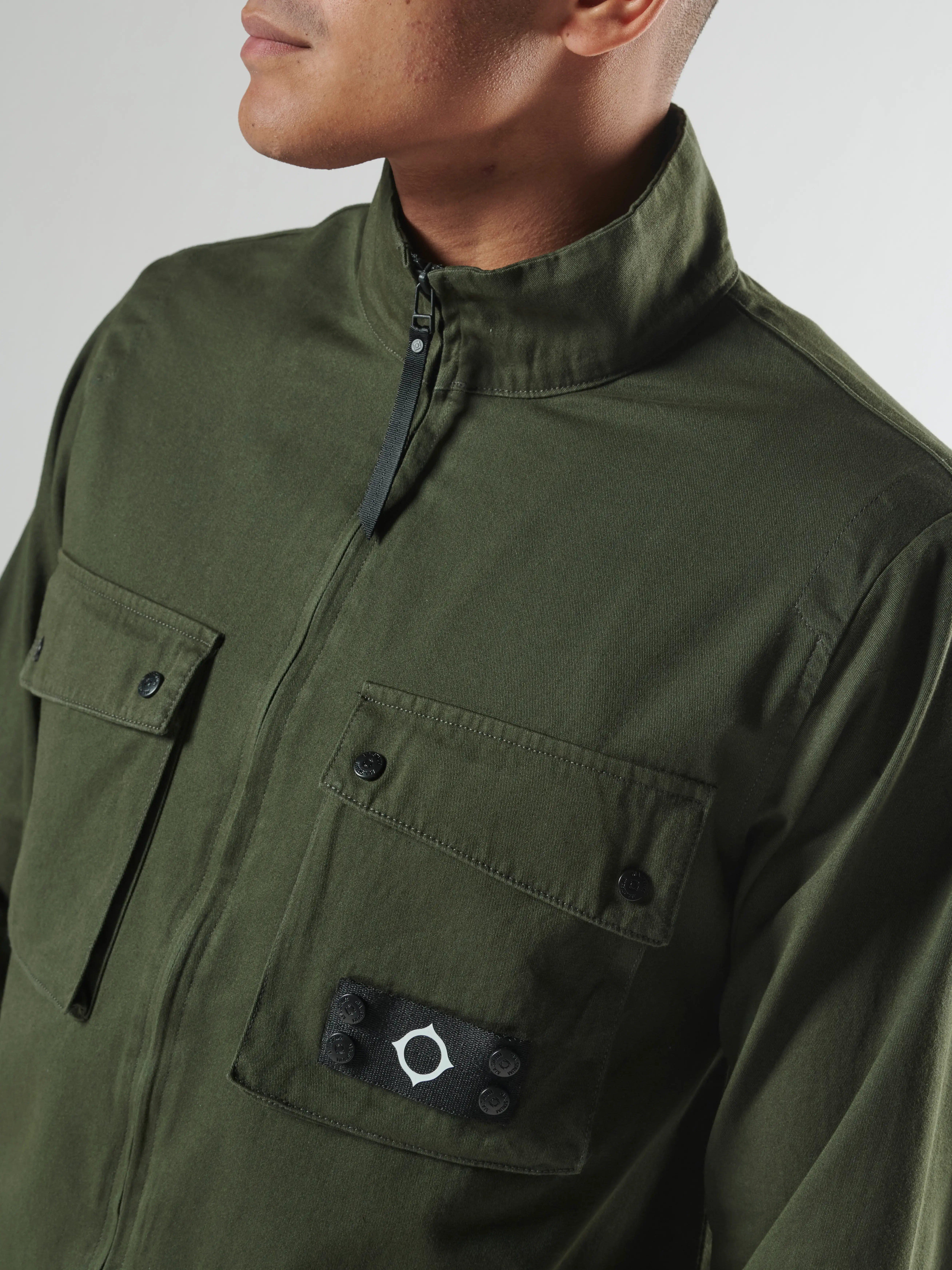 AERIAL FUNNEL NECK OVERSHIRT Oil Slick