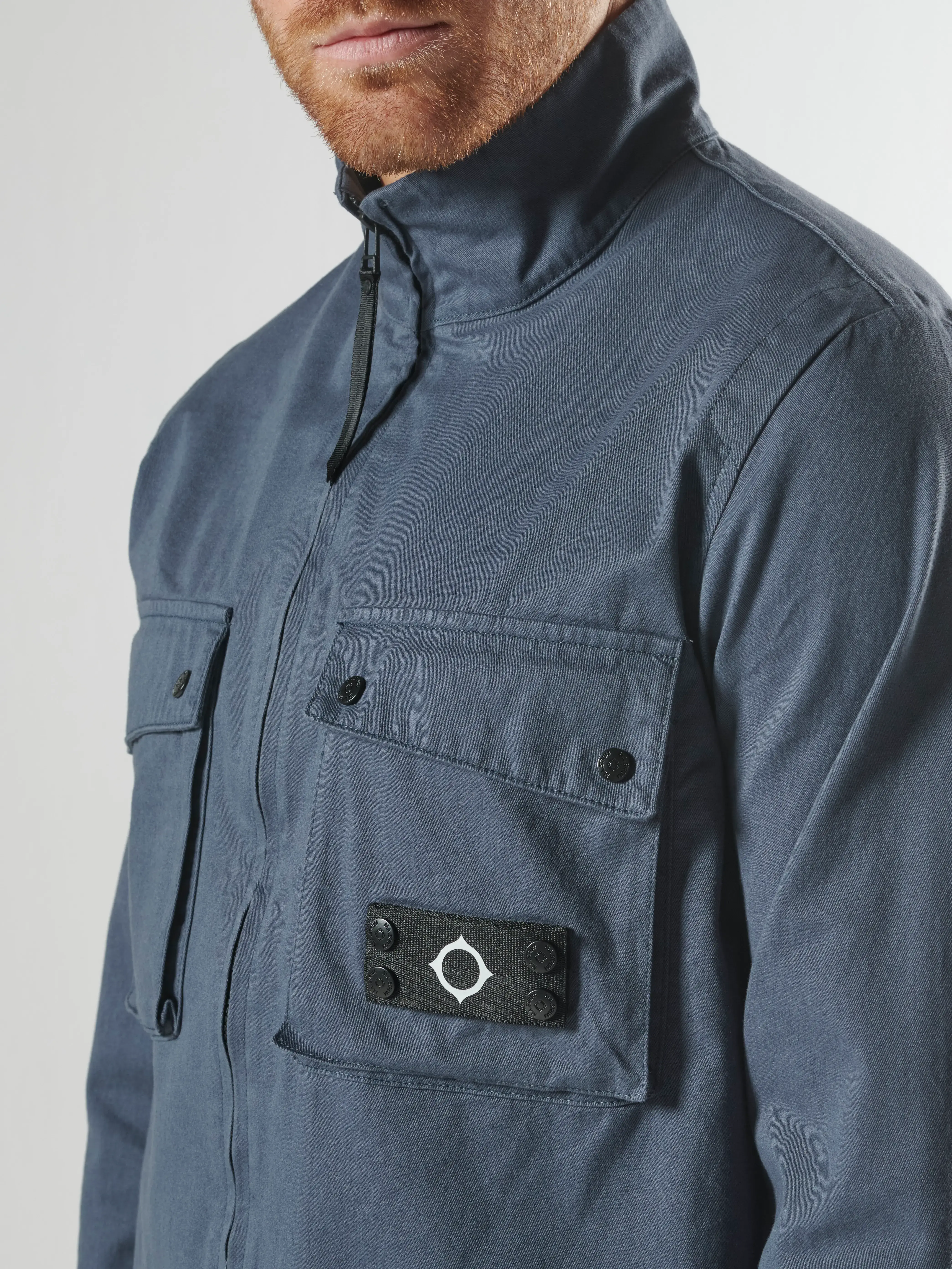 AERIAL FUNNEL NECK OVERSHIRT Ink Navy