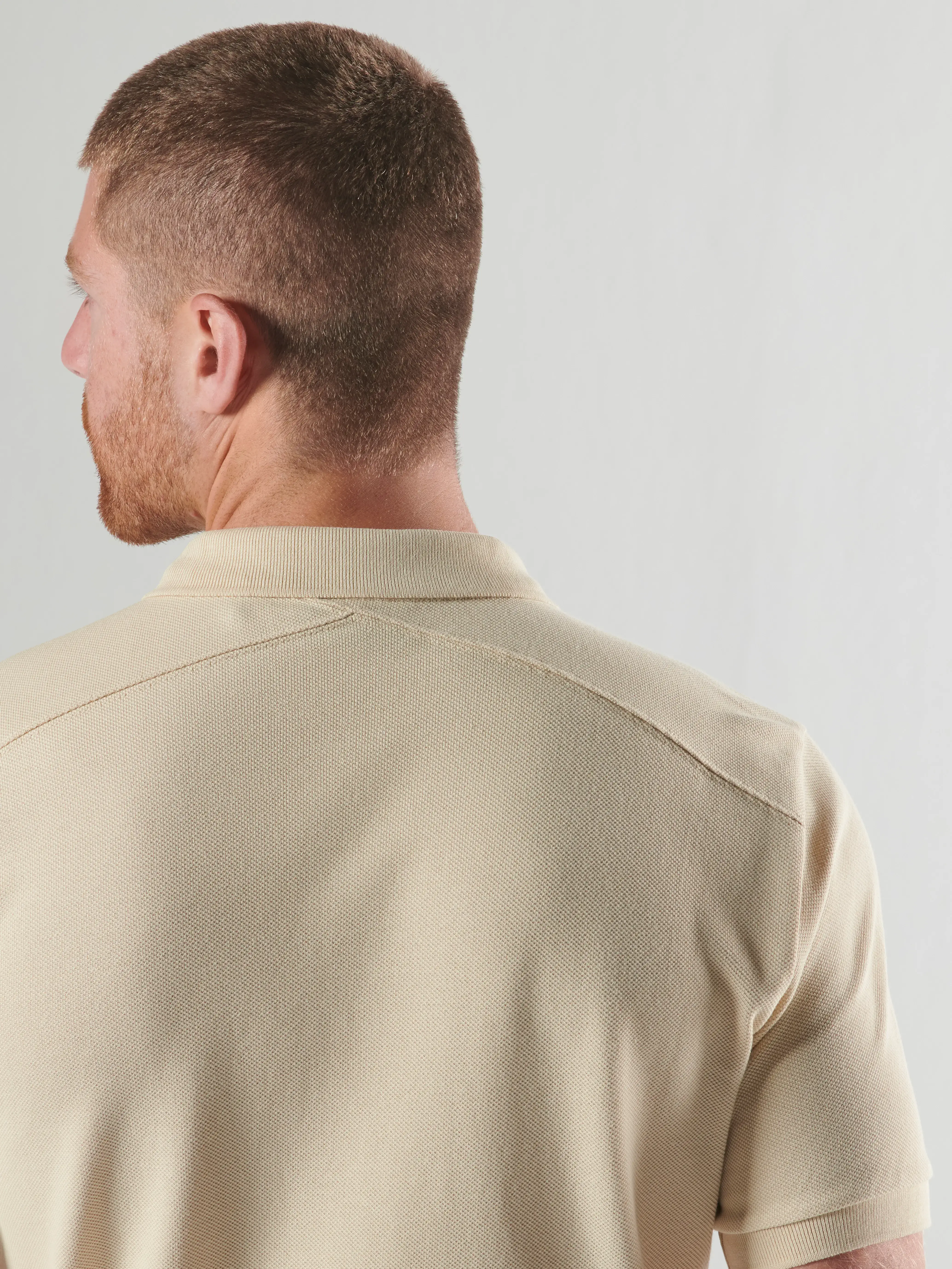SS PIQUE POLO Burnt Cream