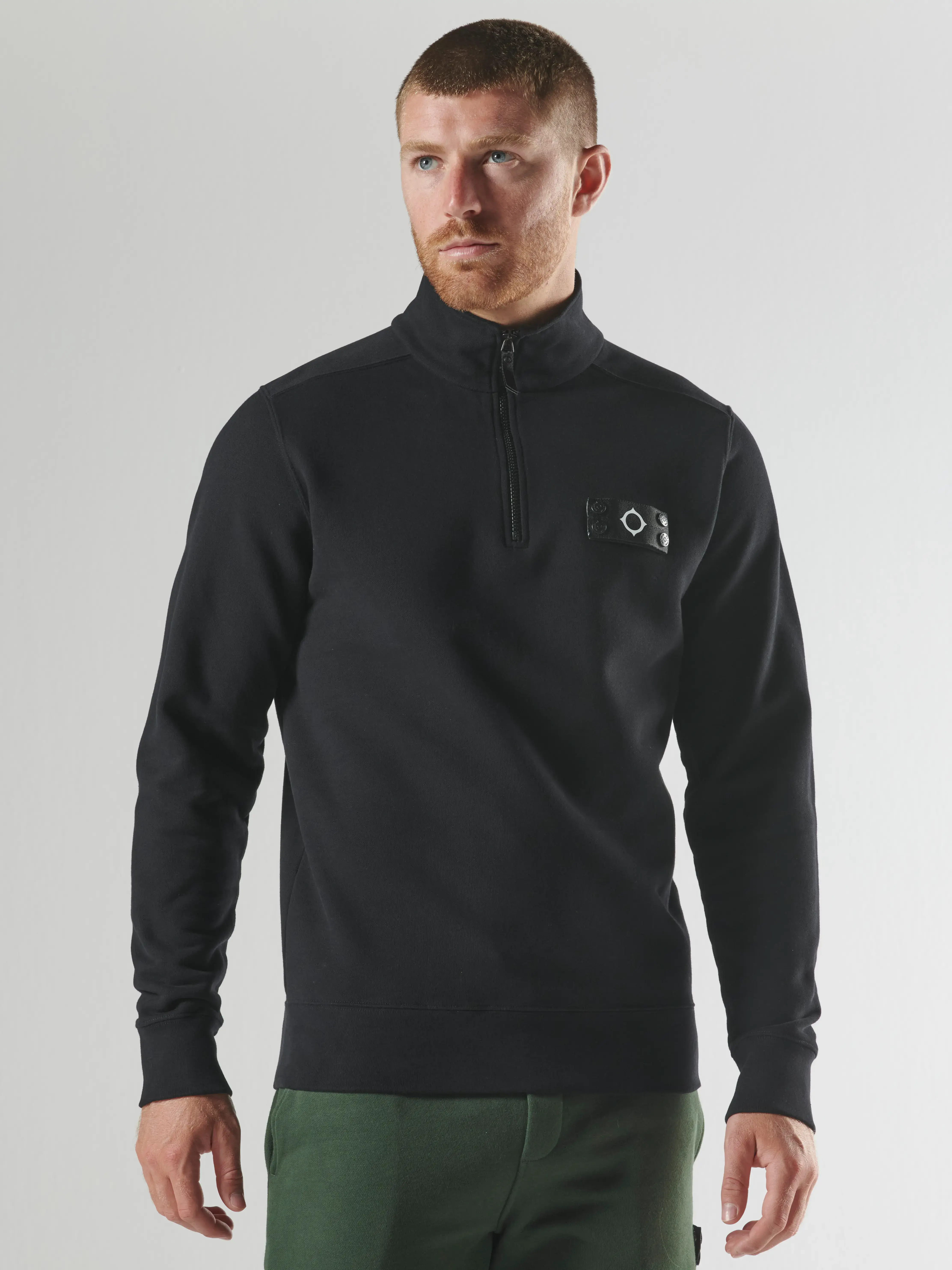 NEO QUARTER ZIP SWEAT Jet Black