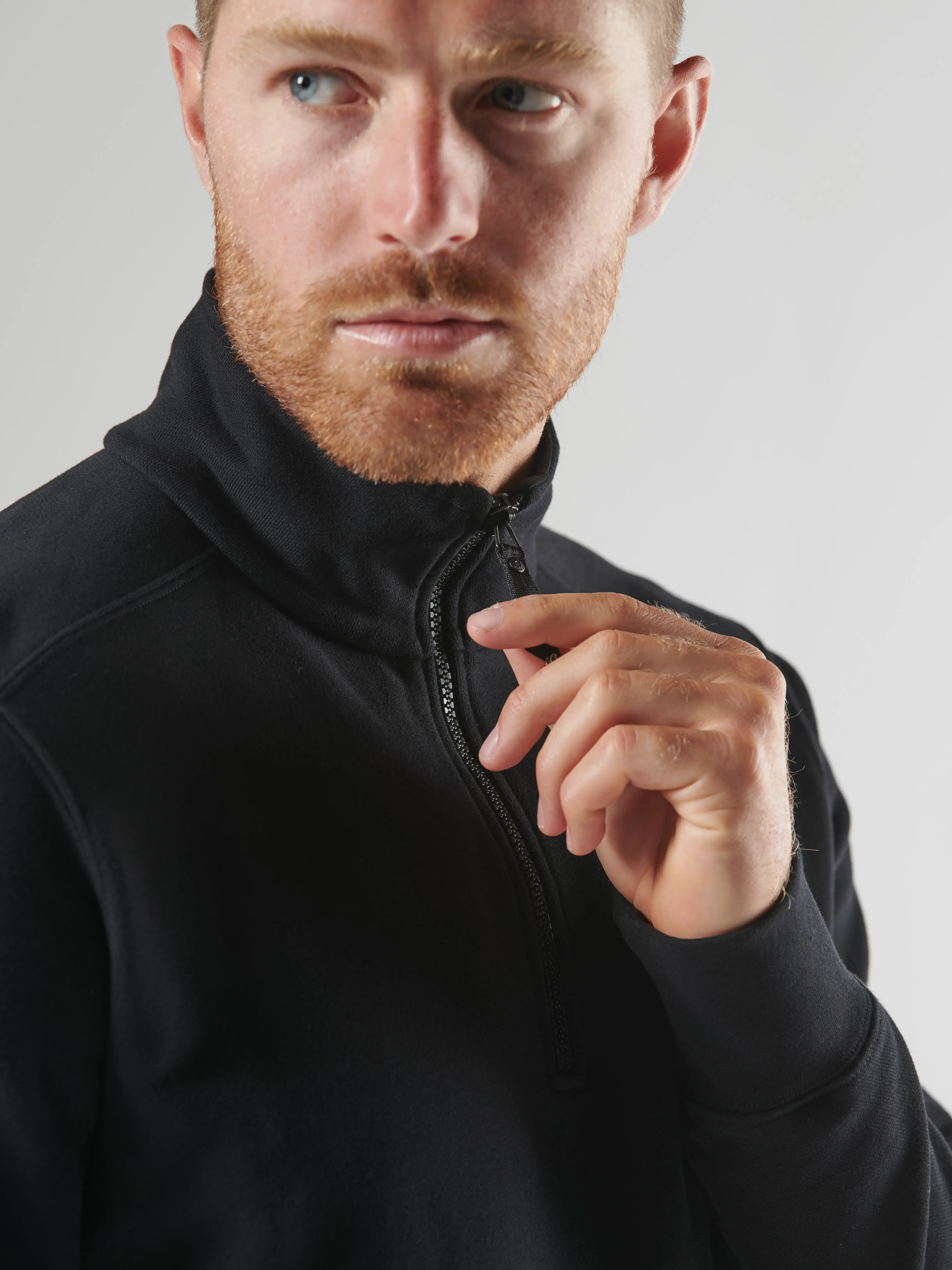 NEO QUARTER ZIP SWEAT Jet Black