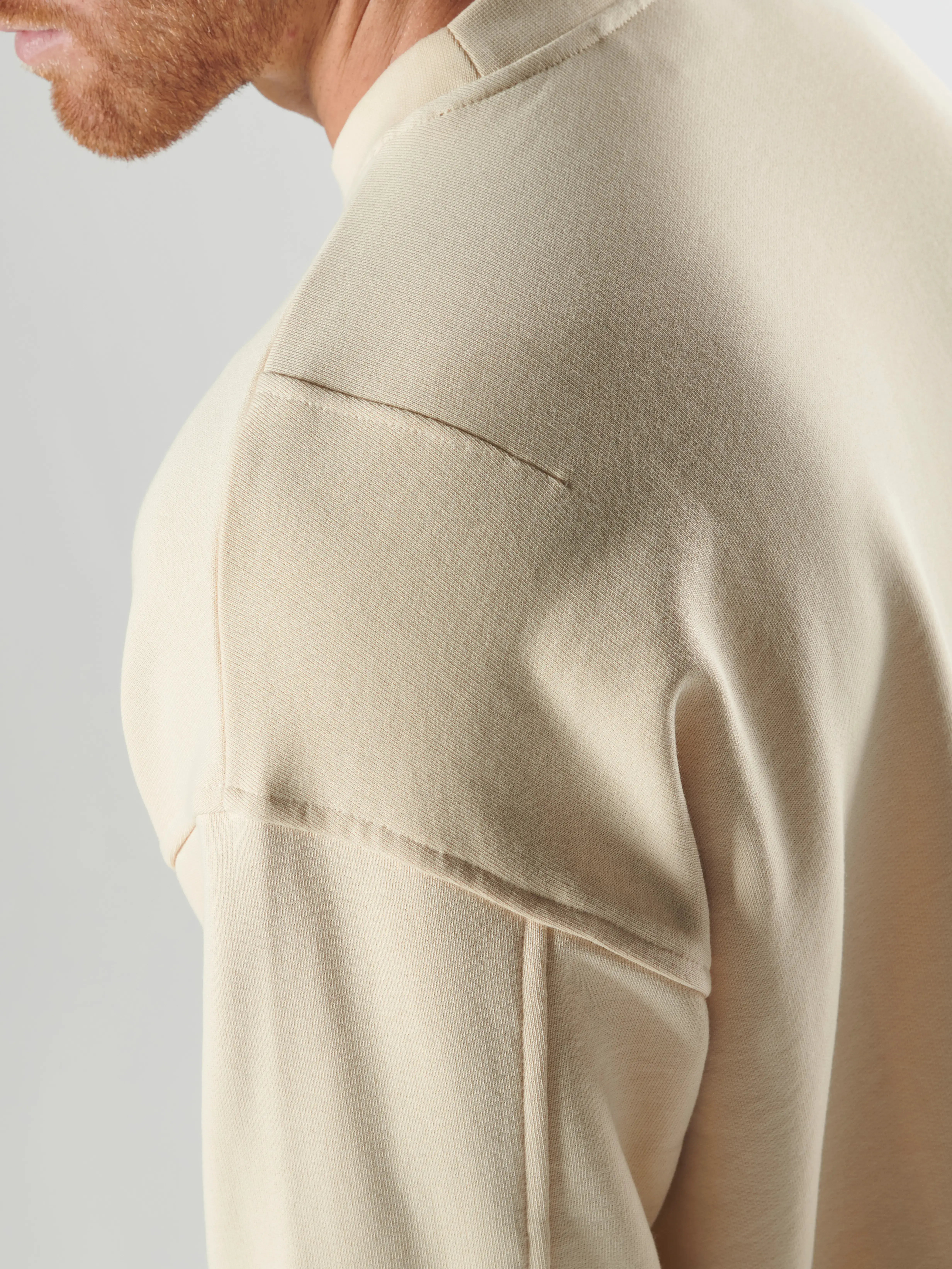 ALTIMUS BOX FIT CREW SWEAT Burnt Cream
