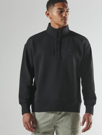 STRIA FUNNEL BOX SWEAT Jet Black
