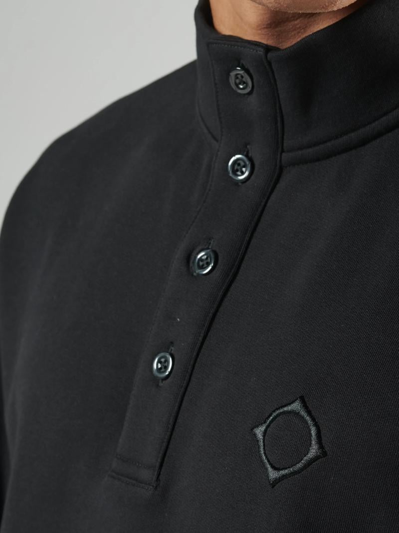 STRIA FUNNEL BOX SWEAT Jet Black