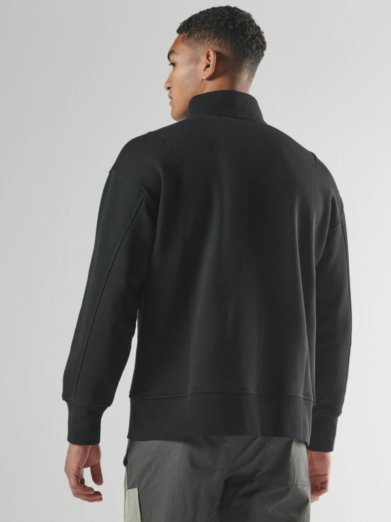 STRIA FUNNEL BOX SWEAT Jet Black