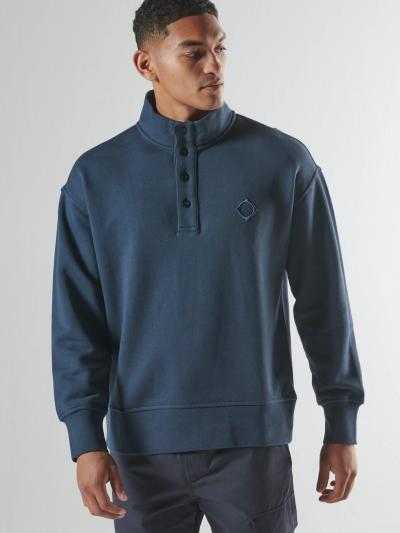 STRIA FUNNEL BOX SWEAT Ink Navy