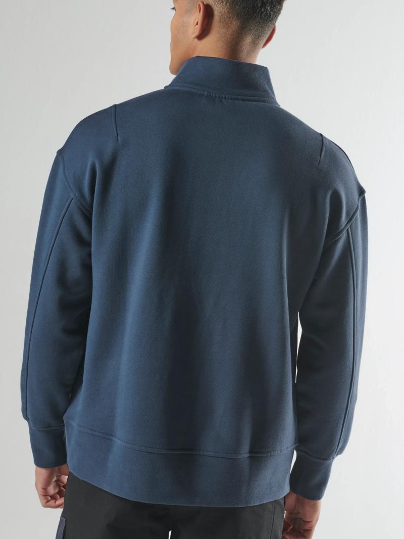STRIA FUNNEL BOX SWEAT Ink Navy
