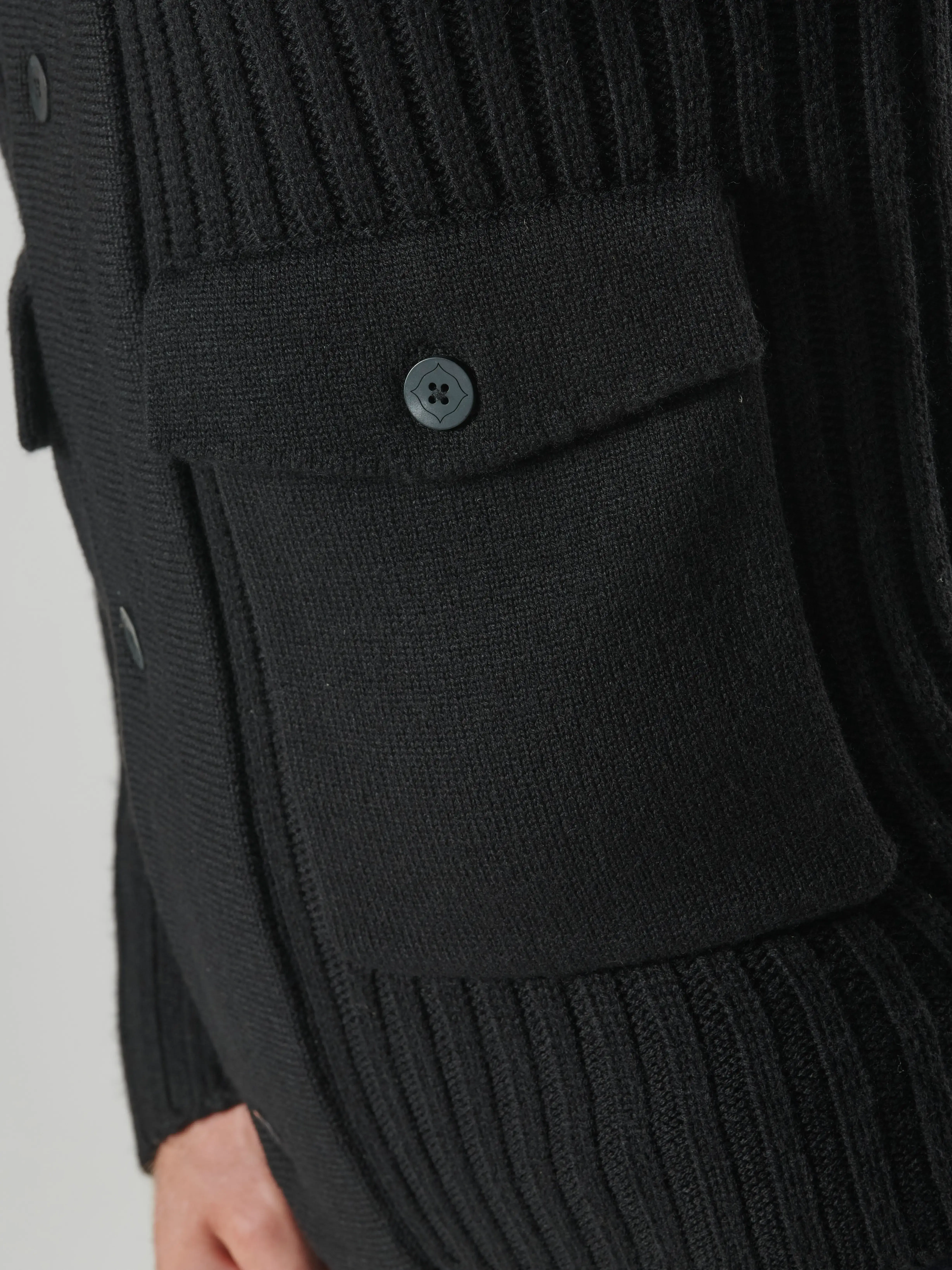 GLAZE FULL ZIP KNIT Jet Black