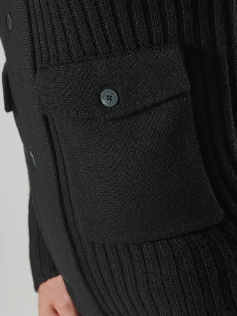 GLAZE FULL ZIP KNIT Jet Black
