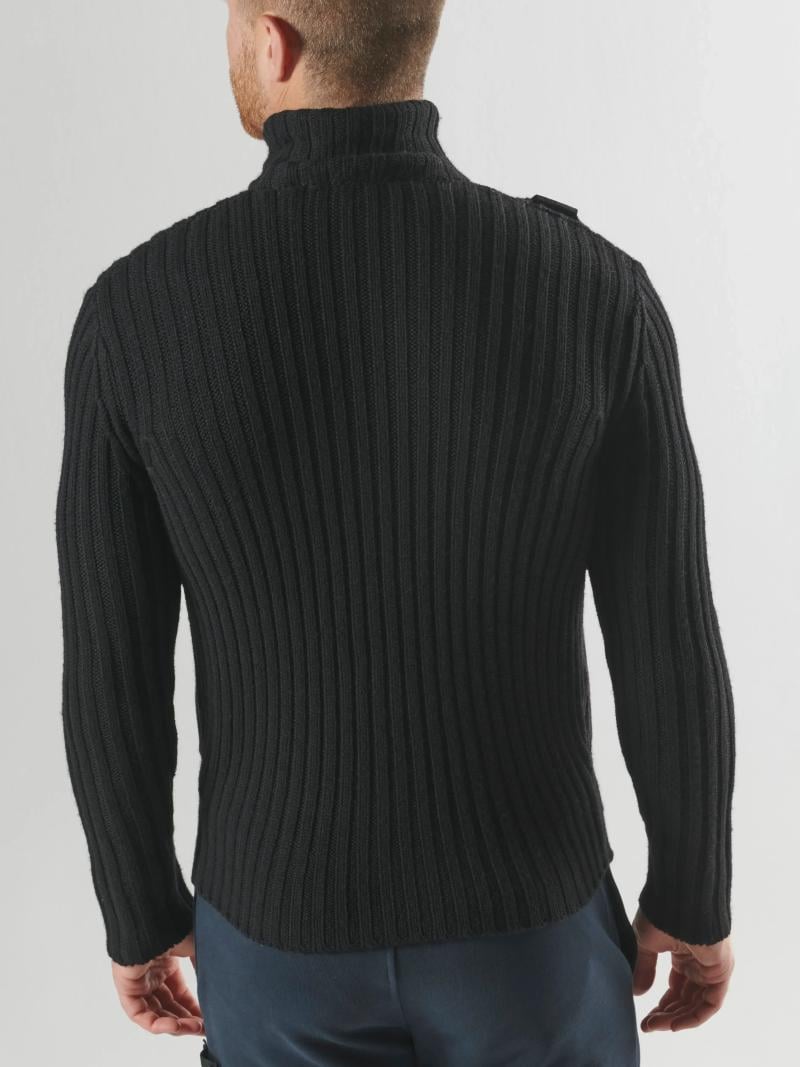GLAZE FULL ZIP KNIT Jet Black