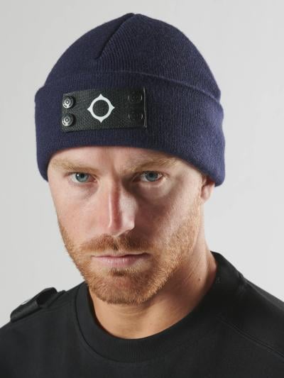 KNITTED BADGE BEANIE Ink Navy