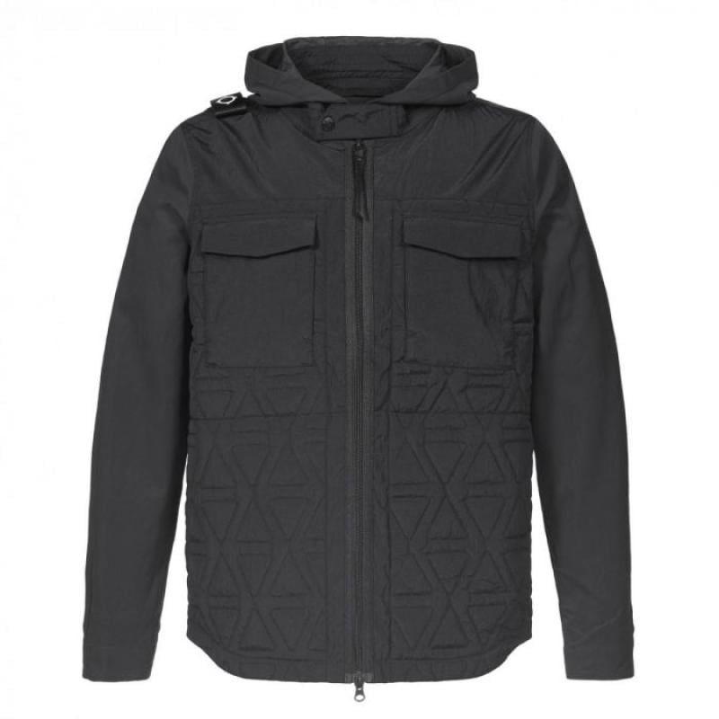 LIGHTWEIGHT HOODED POLYGON JACKET Jet Black