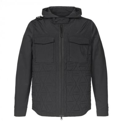 LIGHTWEIGHT HOODED POLYGON JACKET Jet Black