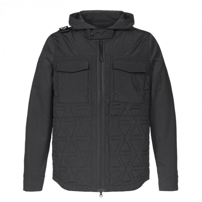 LIGHTWEIGHT HOODED POLYGON JACKET Jet Black