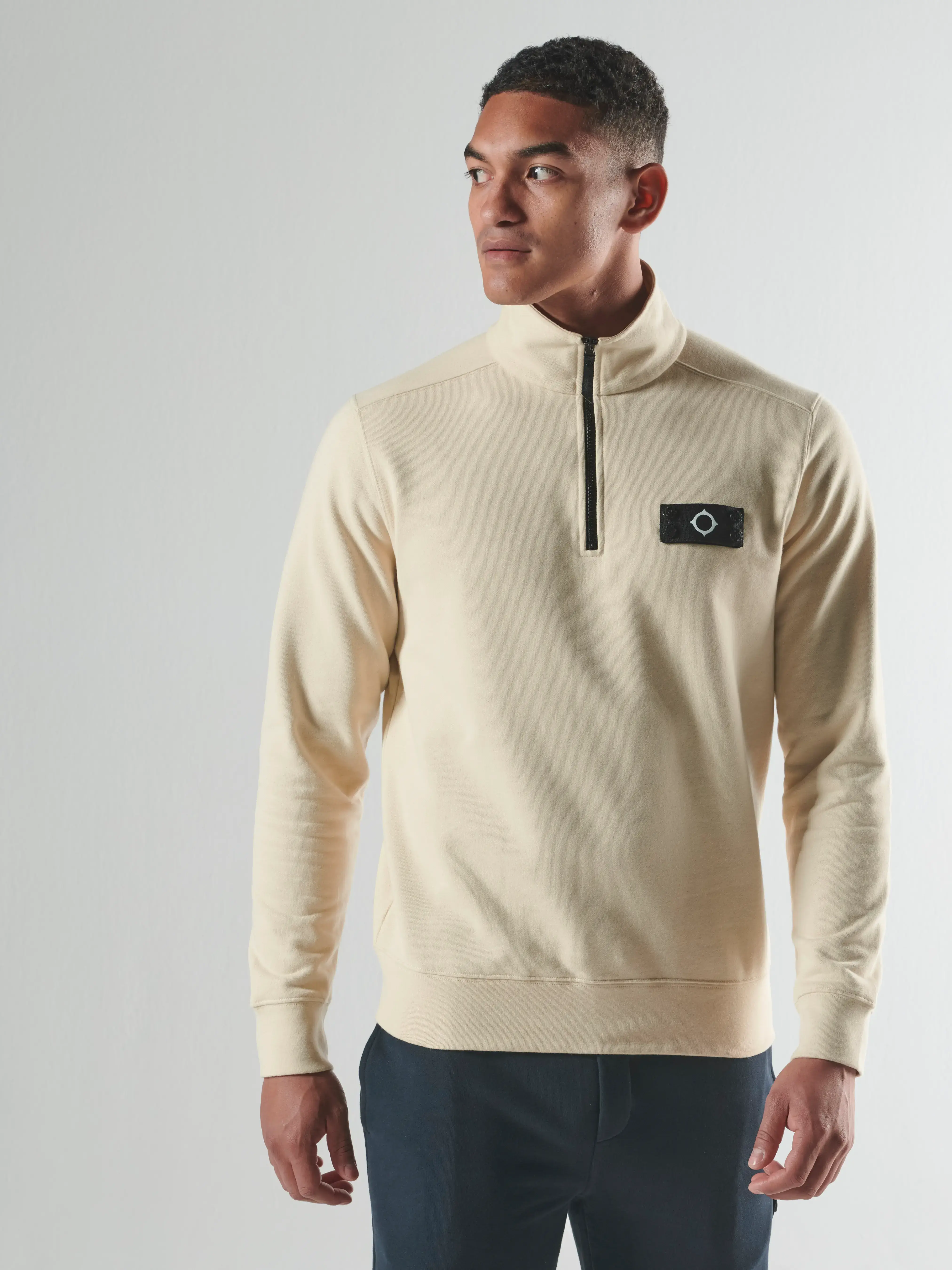 NEO QUARTER ZIP SWEAT Burnt Cream