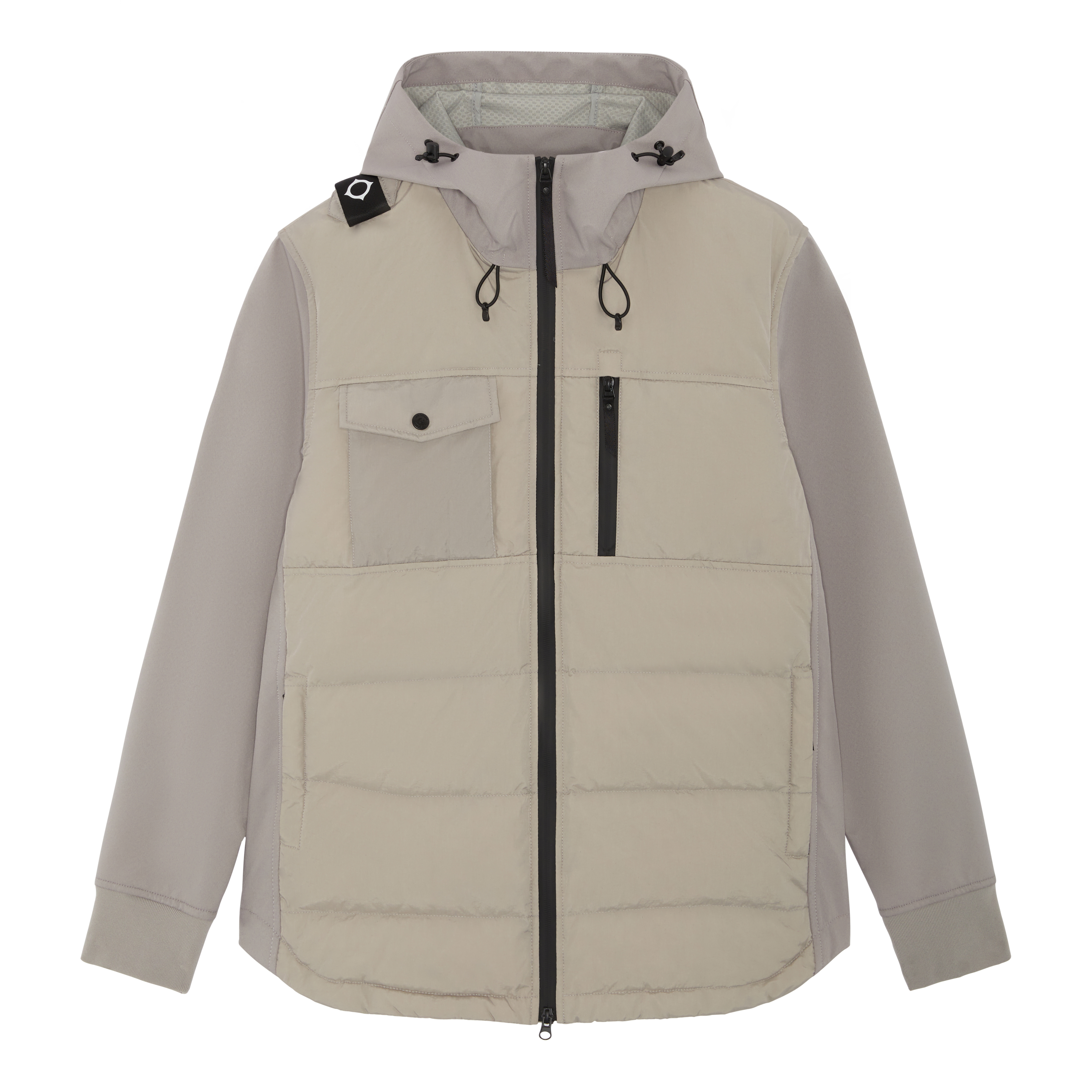 SOFTSHELL DOWN QUILT HOODED JACKET Quicksilver