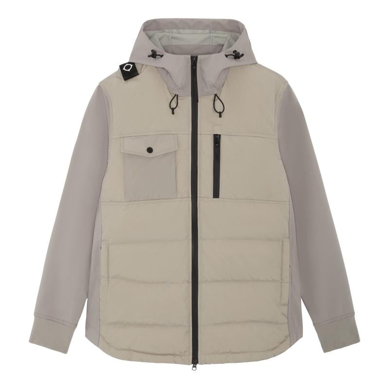 SOFTSHELL DOWN QUILT HOODED JACKET Quicksilver