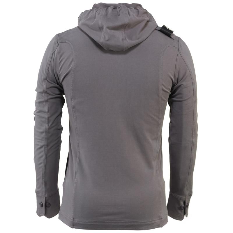 Button Front Mid-Weight Fleece FREIGHT GREY