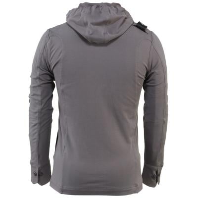 Button Front Mid-Weight Fleece FREIGHT GREY