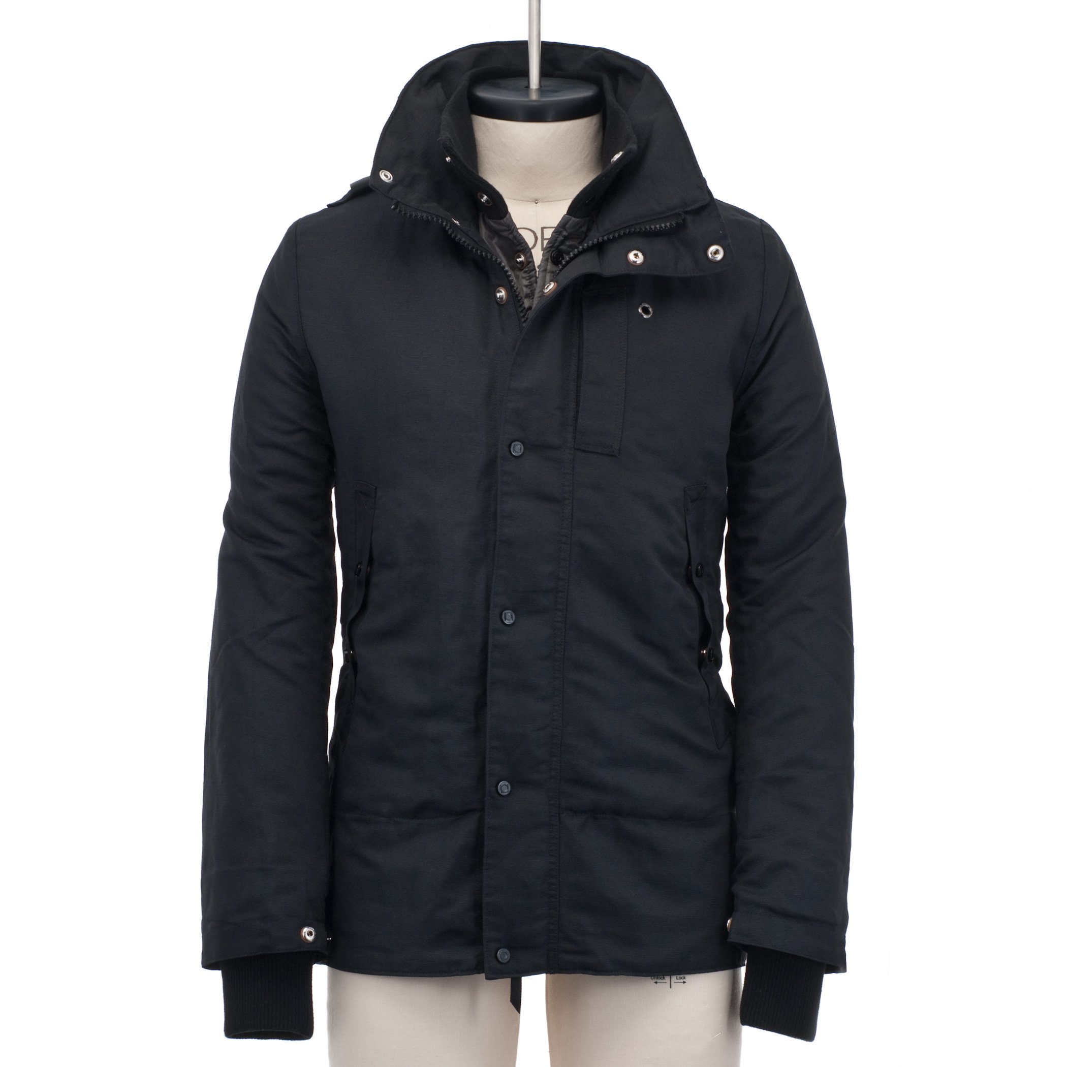 Cross-Dyed Oxford Thigh Length Coat MIDNIGHT 2 TONE