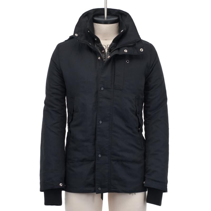 Cross-Dyed Oxford Thigh Length Coat MIDNIGHT 2 TONE