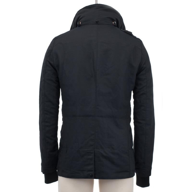 Cross-Dyed Oxford Thigh Length Coat MIDNIGHT 2 TONE