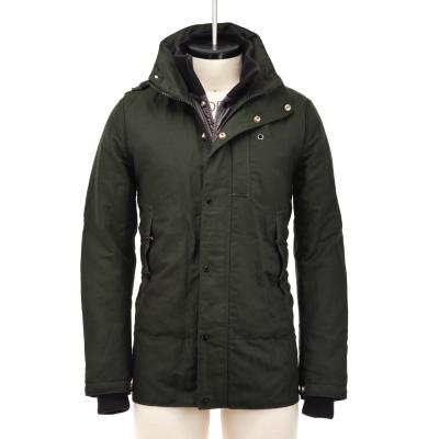 Cross-Dyed Oxford Thigh Length Coat GREEN 2 TONE