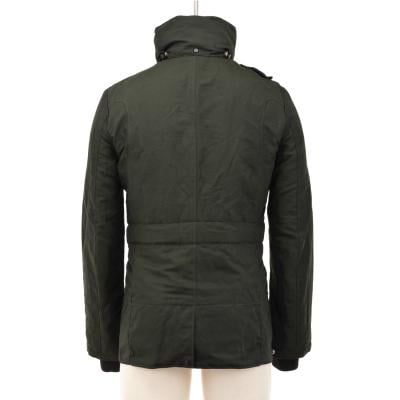 Cross-Dyed Oxford Thigh Length Coat GREEN 2 TONE