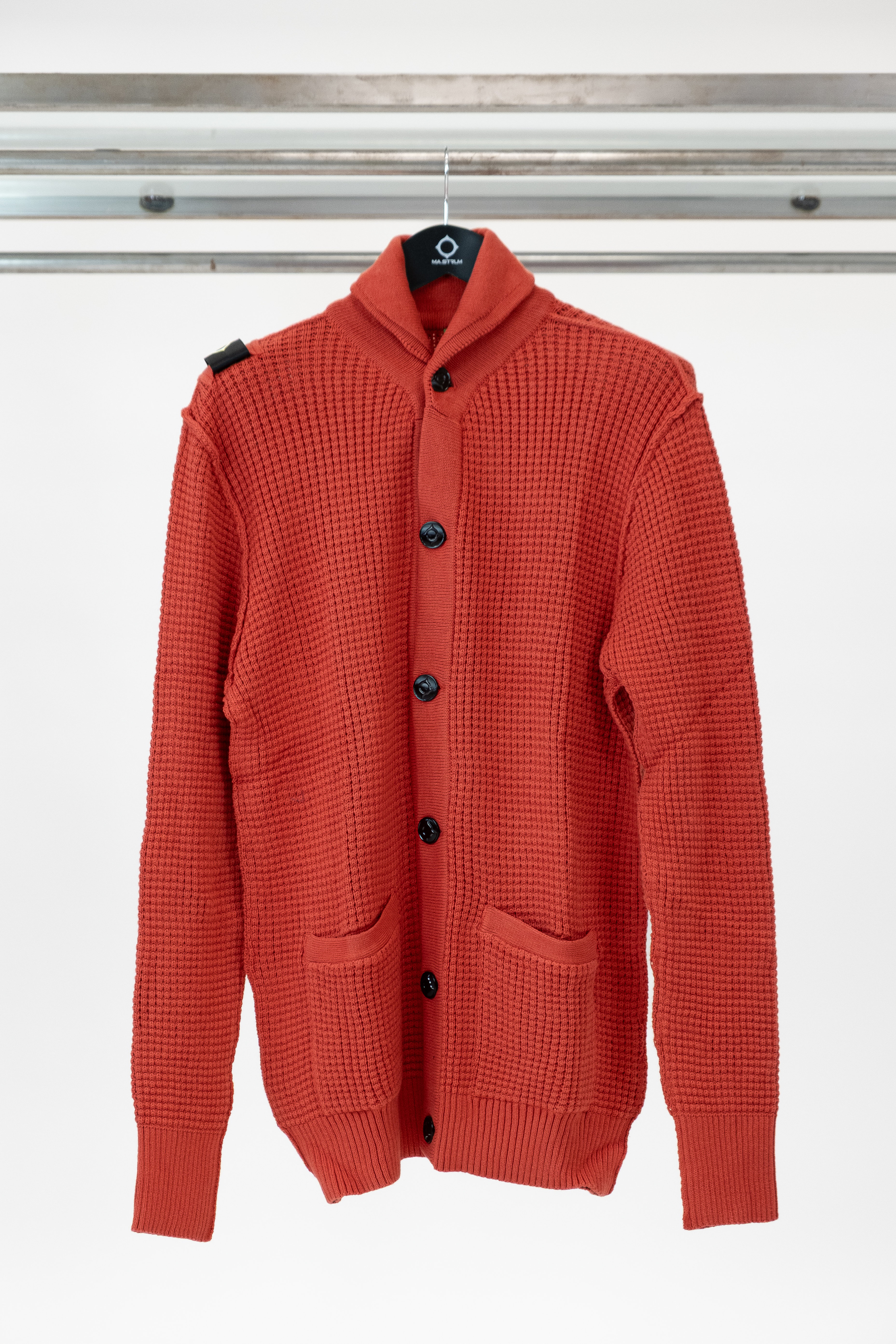 Button Front Cardigan Sweater REEF ORANGE